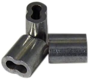 Zinc Plated Copper Crimping Loop Sleeve Wire Rope Double Barrel Wire Ferrules Clip Fittings Cable Crimps Cable Sleeves:3/64”, 1/16”, 3/32”, 1/8”, 5/32”, 3/16”, 1/4”, 5/16”, 3/8” (50, 1/8") by Unknown