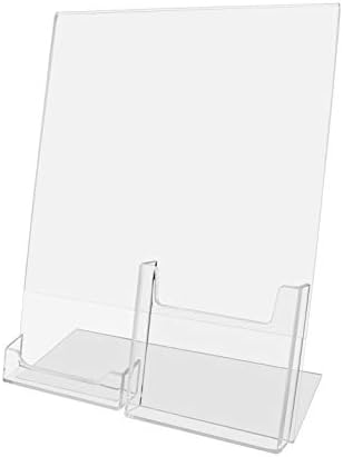 Marketing Holders Slant Back Frame with Business Card Holder (12, 8.5" W x 11" H Multi Pocket) by MarketingHolders