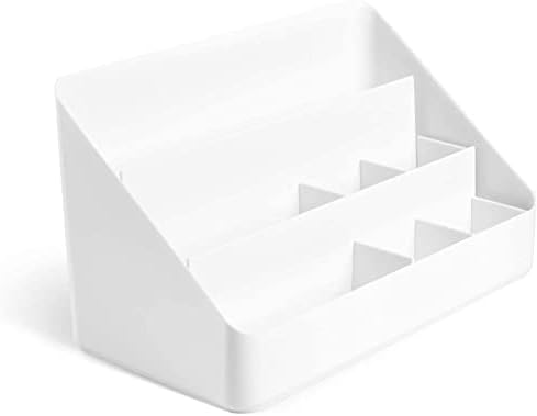 Poppin Desk Organizer with 3 Tiers, Sliding & Removable Dividers, Charging Station - All-in-One Workspace Organizer for Office Supplies, Desktop Organizer by Poppin