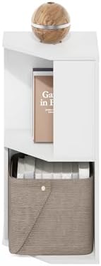 Furinno ECON Corner Shelf, 2-Tier Corner Book Shelf, Standing Storage Shelves, Cube Display Rack, Bookshelf, for Organization and Storage, Living Room, Home Office, Plain White - Image 4