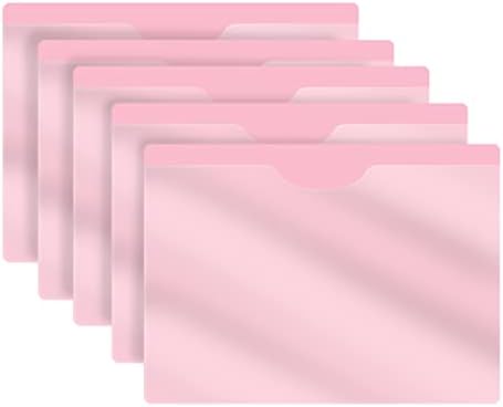 Pink Plastic Folders with Pockets and Clear Cover, Doctor Stuff, Letter Size, Top Loading Vinyl File Folders, Job Jacket, Documents Holder, Pack of 100 by DoctorStuff