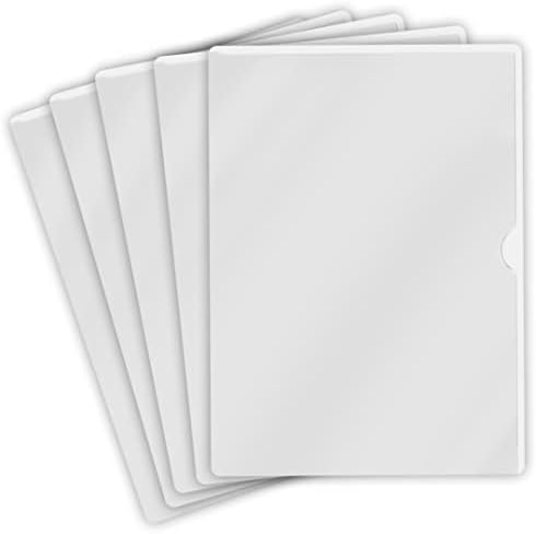 White Vinyl Folders, Heavy Duty Plastic Folders with Clear Front Pocket, Doctor Stuff, Letter Size L-Type Document Holder for Home, Office and Medical, Pack of 100 by DoctorStuff