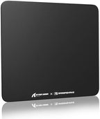 ATTACK SHARK CM05 Glass Gaming Mouse Pad,17.7x15.7 in Large Mouse Mat，Non Slip 9H Hard Mousepads,Nano-Textured Glass Surface with Improved Precision and Speed for FPS Players-Pure Black by ATTACKSHARK