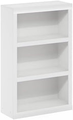 Furinno Rail Book Shelf, 3-Tier Bookshelf with Open Shelf, Bookcase with Classic Style Edges, 10 x 24.6 x 39, for Organization and Storage, for Living Room, Bedroom, Home Office, White - Image 6