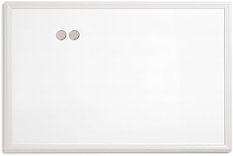 U Brands Farmhouse White Frame, 20 x 30 in, Magnetic Dry Erase White Board by UBrands