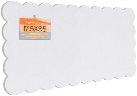 Scalloped Bulletin Board 35x17.5 inches, Decorative Felt Pin Board for Wall by Lightomorrow