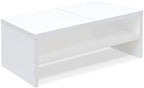 TEAMIX 20 inch White Monitor Riser Stand - 2 Tiers, Wood Desktop Bookshelf by TEAMIX