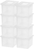 IRIS USA 8 Pack File Box, Plastic Document Organizer with Lid, 35 Qt, Clear by IRISUSA