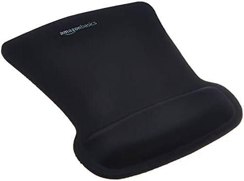 Amazon Basics Ergonomic Mouse Pad with Wrist Support for Pain Relief, Gel-Filled Cushion, Non-Slip Rubber Grip Base, 10.1 x 8.1 Inches, Black, 20-Pack by AmazonBasics