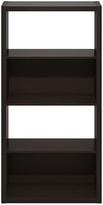 Furinno Viola 4-Tier Book Shelf, Extra Thick Frame Bookshelf, Dark Oak - Image 7