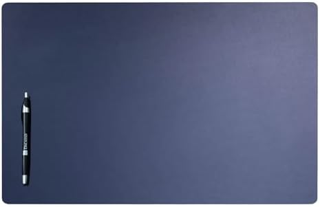 DACASSO Leatherette Conference Table Pad - Luxury Leather Desk Blotter for Writing - Padded Executive Desk Surface Protector - (Navy Blue, 22” x 14”) by Dacasso