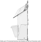 Marketing Holders Outdoor Brochure Box with Lid Metal Mount Clear Acrylic Caddy Holds 11" x 4" Horizontal Trifolds and 3.5" x 2" Business Cards with Take One Sticker Hangs On Smooth Surfaces - Image 4