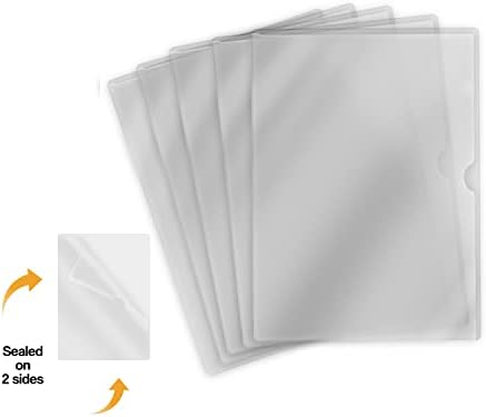 Frosted Clear Vinyl Folders, Heavy Duty Plastic Folders with Clear Front Pocket, Doctor Stuff, Letter Size L-Type Document Holder for Home, Office and Medical, Pack of 50 - Image 2