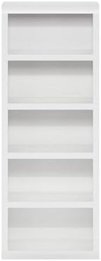 Furinno Rail 5-Tier Book Shelf with Open Shelf, White - Image 7