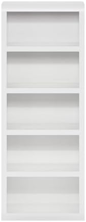 Furinno Rail 5-Tier Book Shelf with Open Shelf, White - Image 7