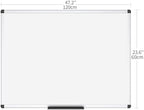 VIZ-PRO Magnetic Dry Erase Board, 48 X 24 Inches, Silver Aluminium Frame - Image 2