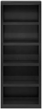 Furinno Rail Book Shelf, 5-Tier Bookshelf with Open Shelf, Bookcase with Classic Style Edges, 10 x 24.6 x 63.5, for Organization and Storage, for Living Room, Bedroom, Home Office, Blackwood - Image 7