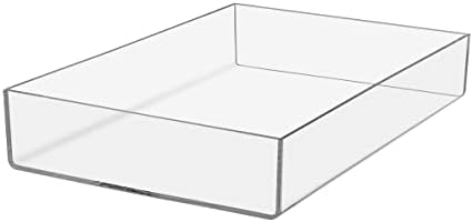 Counter Top Tray Display for Storage Pack of 2 Office Home Decor 12"W x 2"H Durable Acrylic Container Box Canister Carton Dish Package Dish Kitchen by Marketing Holders by MarketingHolders