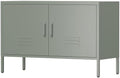 IRONFFICE Metal Storage Cabinet,Low Storage Cabinet with Doors and Shelf,Short Locker Cabinet with Storage,Modern Metal TV Cabinet for Bedroom,Classroom,Kid's Room,Dark Green by IRONFFICE