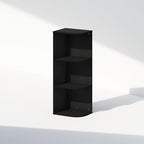 Furinno Reed Corner Shelf, 3-Tier Corner Bookshelf, Book Shelf, Corner Shelves, Storage Rack, for Organization and Storage, Home Office, Living Room, Blackwood - Image 3