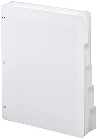 Smead White Binder Index Dividers, 3 Ring Binder Dividers with Tabs, 5-Tab by SMEAD