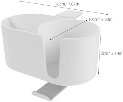 Clamp on Cup Holder 4 in 1 Metal Desk Organizer with Headphone Mount and Pen Holder for Desktop Storage, Efficient Workspace Organization, White Color Suitable for Table Use - Image 2