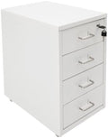 4 Drawer Vertical File Cabinet, Beige Metal File Cabinet with Lock(White) by Unknown
