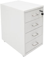 4 Drawer Vertical File Cabinet, Beige Metal File Cabinet with Lock(White) by Unknown