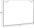 BlueValley Acrylic Sign Holder 8.5 x 11 Wall Mount, Clear Acrylic Wall Frames with Double Sided Tape Adhesive & Screws, Plastic Wall Sign Menu Picture Document Holders for Office, Home, Store, Restaurant-Horizontal (6 Pack) - Image 2