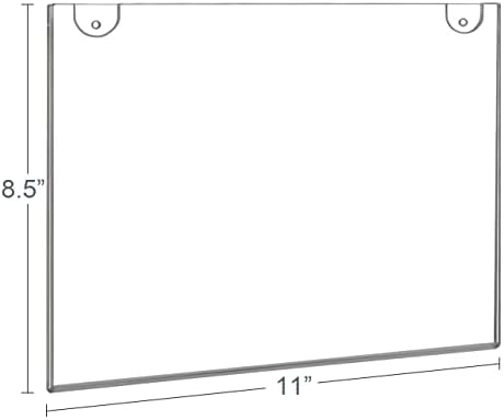 BlueValley Acrylic Sign Holder 8.5 x 11 Wall Mount, Clear Acrylic Wall Frames with Double Sided Tape Adhesive & Screws, Plastic Wall Sign Menu Picture Document Holders for Office, Home, Store, Restaurant-Horizontal (6 Pack) - Image 2