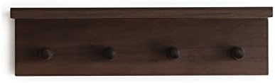 Entrance Coat Rack ，Coat Hooks, Wall-Mounted Wooden Hook Rack, Wall-Mounted Shelves are Very Suitable (Walnut Color Finish—A-1) - Image 2
