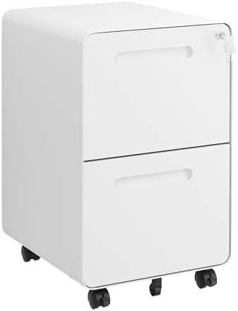 2 Drawer Mobile File Cabinet with Lock and 4 Keys by LVSTEEL