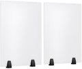 Dual Frosted Acrylic Desk Privacy Panels 24x18 inch, 2 Pack Clamp-On Office Partitions for Cubicle, Study & Counter, Easy Install Privacy Screens by Unknown