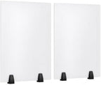 Dual Frosted Acrylic Desk Privacy Panels 24x18 inch, 2 Pack Clamp-On Office Partitions for Cubicle, Study & Counter, Easy Install Privacy Screens by Unknown
