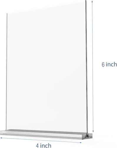 newnewshow 4x6 Inch Clear Acrylic Sign Holder, Display Stand, Plastic Card Holder for Business, Office, Retail (4x6 Inch 24 Pack) - Image 2