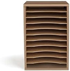 Safco Products Vertical Desktop Sorter, 11 Compartment, Gray Wood - Image 6