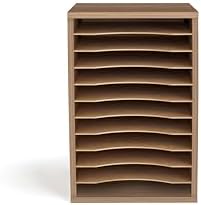 Safco Products Vertical Desktop Sorter, 11 Compartment, Gray Wood - Image 6