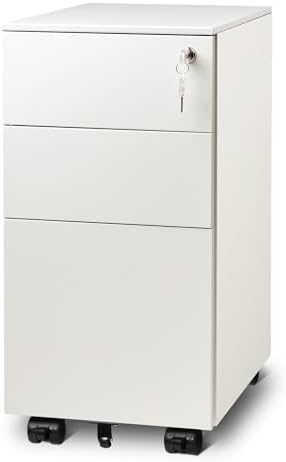 DEVAISE 3 Drawer Slim File Cabinet with Lock, Fully Assembled - Image 7