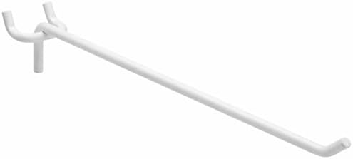 Pack of 200 Heavy Duty Pegboard Hooks – 12 Inches Metal Peg Board Shelving Hook – White Pegboard Display Hooks for Garage Storage & Retail Store Fixtures - Image 2