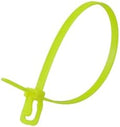 RETYZ 10-Inch Fluorescent Yellow Reusable Releasable Cable Ties – 100 Pack, 50 lb Strength, Patented Quick-Release, Tool-Free Design for Home, Office, and Light Industrial Use by RETYZ
