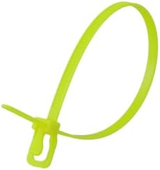 RETYZ 10-Inch Fluorescent Yellow Reusable Releasable Cable Ties – 100 Pack, 50 lb Strength, Patented Quick-Release, Tool-Free Design for Home, Office, and Light Industrial Use by RETYZ
