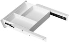 White Under Desk Drawer with Removable Tray, 15.4" Wide 2-in-1 Organizer – 60° Ergonomic Tilt, 4-Compartment Insert for Pens, Phones & Cables, Ball Bearing Slides, for Home Office & Student Desk by GAXOMO