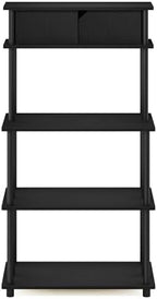 Furinno Turn-N-Tube Printer Stand with Storage, 5-Tier Large Printer Stand, Printer Table with Top Cabinet, for CPU, Office Supplies, Dark Americano - Image 6