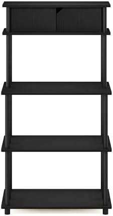 Furinno Turn-N-Tube Printer Stand with Storage, 5-Tier Large Printer Stand, Printer Table with Top Cabinet, for CPU, Office Supplies, Dark Americano - Image 6