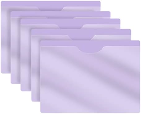 Lavender Plastic Folders with Pockets and Clear Cover, Doctor Stuff, Letter Size, Top Loading Vinyl File Folders, Job Jacket, Documents Holder, Pack of 100 by DoctorStuff
