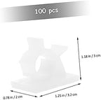 Lurrose 2sets 100pcs Self Adhesive Cable Clips Cord Holders for Desk Wall Cable Management for Home Office Prevents Tangling Keeps Safe 100pcs*2 - Image 5