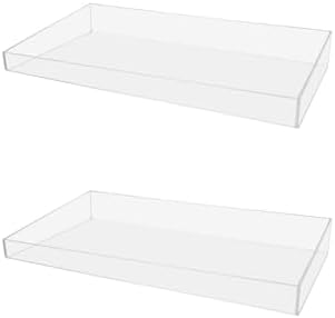 2 Pack Acrylic Retail Tray 14 Inch Wide x 10 Inch Deep Product Merchandising Bin Countertop See Through Organizer for Homes Shops Boutiques and Businesses by Marketing Holders by MarketingHolders