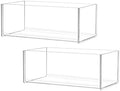 2 Pack Acrylic Vanity or Retail Tray 8.25 Inch Wide x 4.5 Inch Deep Single Compartment Clear Countertop Product Merchandise Storage Organizer by Marketing Holders by MarketingHolders