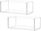 2 Pack Acrylic Vanity or Retail Tray 8.25 Inch Wide x 4.5 Inch Deep Single Compartment Clear Countertop Product Merchandise Storage Organizer by Marketing Holders by MarketingHolders