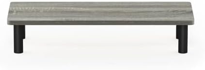 Pemberly Row Turn-N-Tube Engineered Wood Monitor Riser Stand, French Oak Gray/Black Finish, 23.62" W, Sturdy and Simple Design, Ideal for Office or Home Use - Image 3
